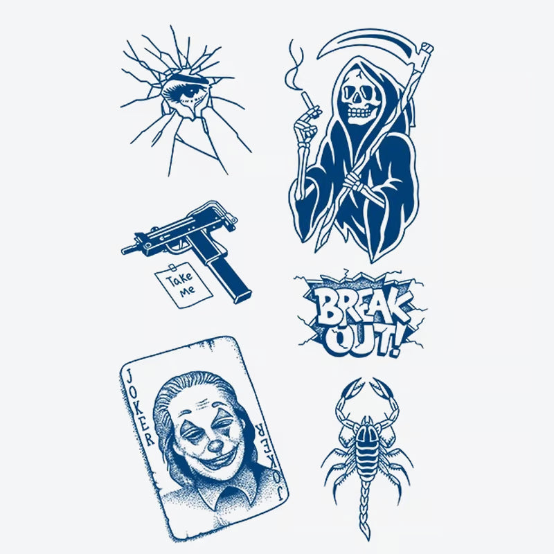 Grim Reaper Joker Gun Tattoo