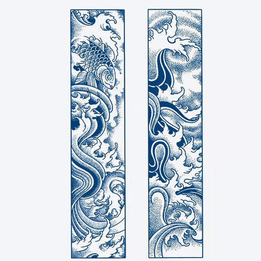 Dragon Fish Waves Tattoo