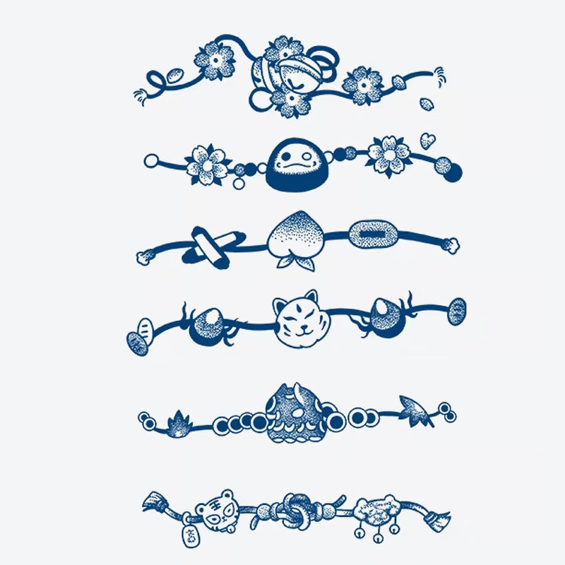 Floral Animal Bracelet Series Tattoo