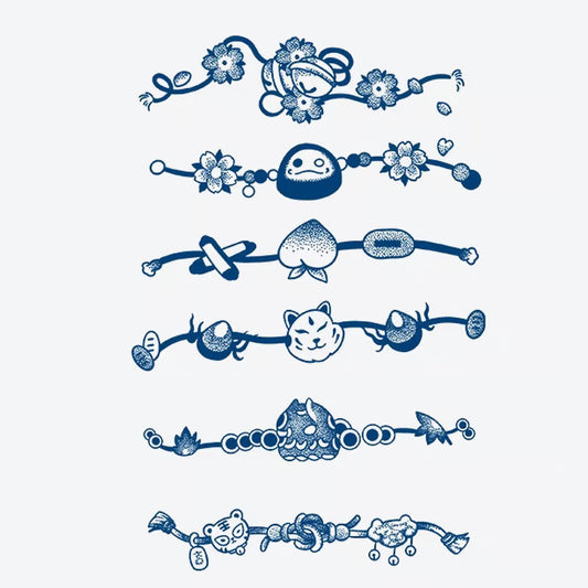 Floral Animal Bracelet Series Tattoo