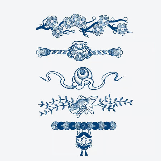 Floral Octopus Goldfish Skull Series Tattoo