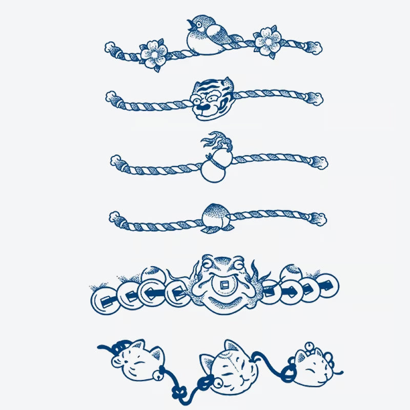 Birds Flowers Comedy Mask Tattoo