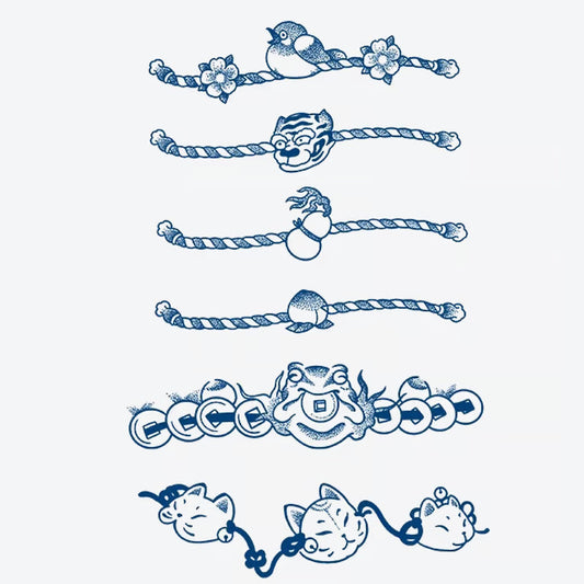 Birds Flowers Comedy Mask Tattoo