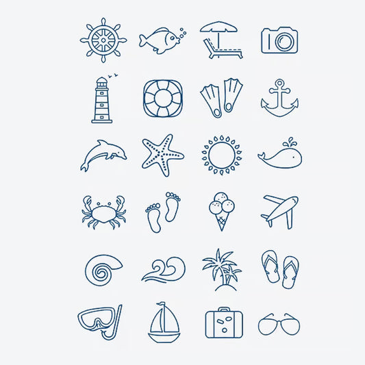 Beach Vacation Icon Tattoo