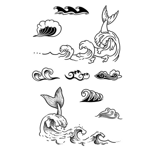 Waves And Mermaid Tattoo