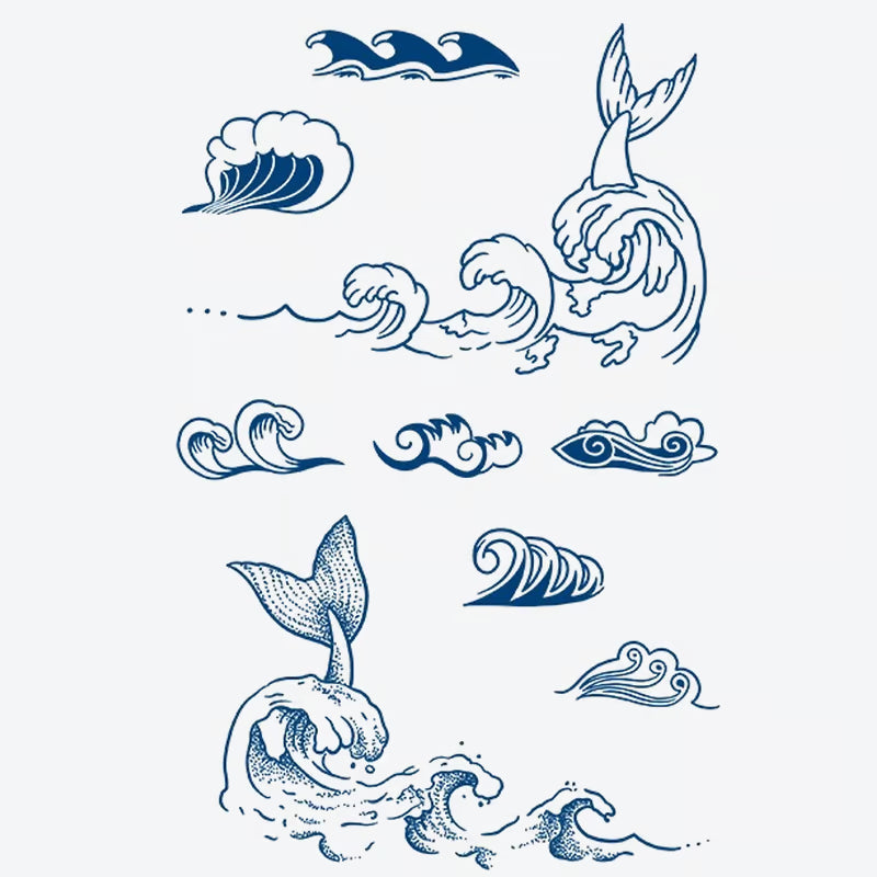 Waves And Mermaid Tattoo