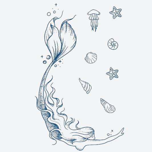 Mermaid Ocean Elements Tattoo