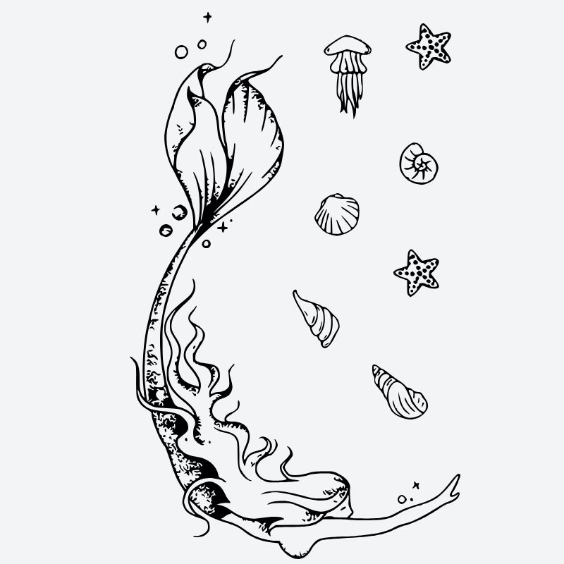 Mermaid Ocean Elements Tattoo