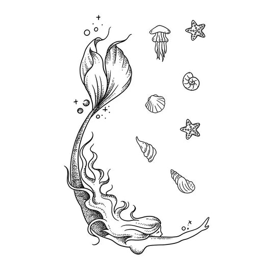 Mermaid Ocean Elements Tattoo