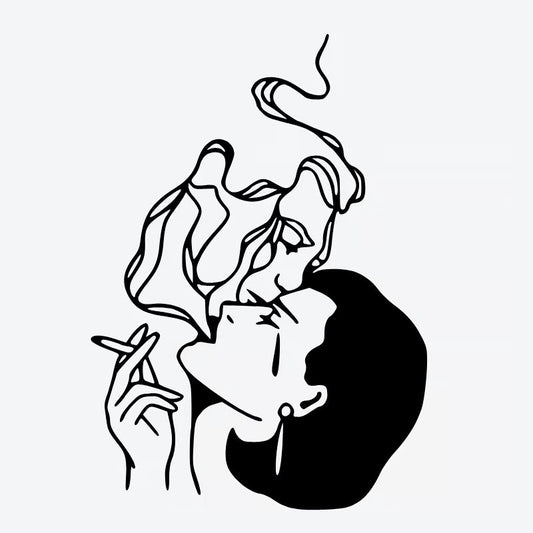 Smoking Kiss Tattoo