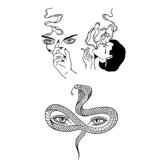 Smoke Snake Eyes Tattoo