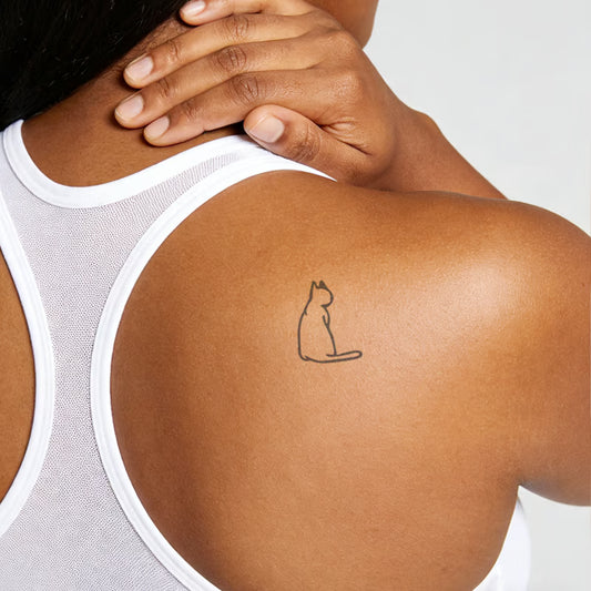Minimalist Cat Silhouette Tattoo