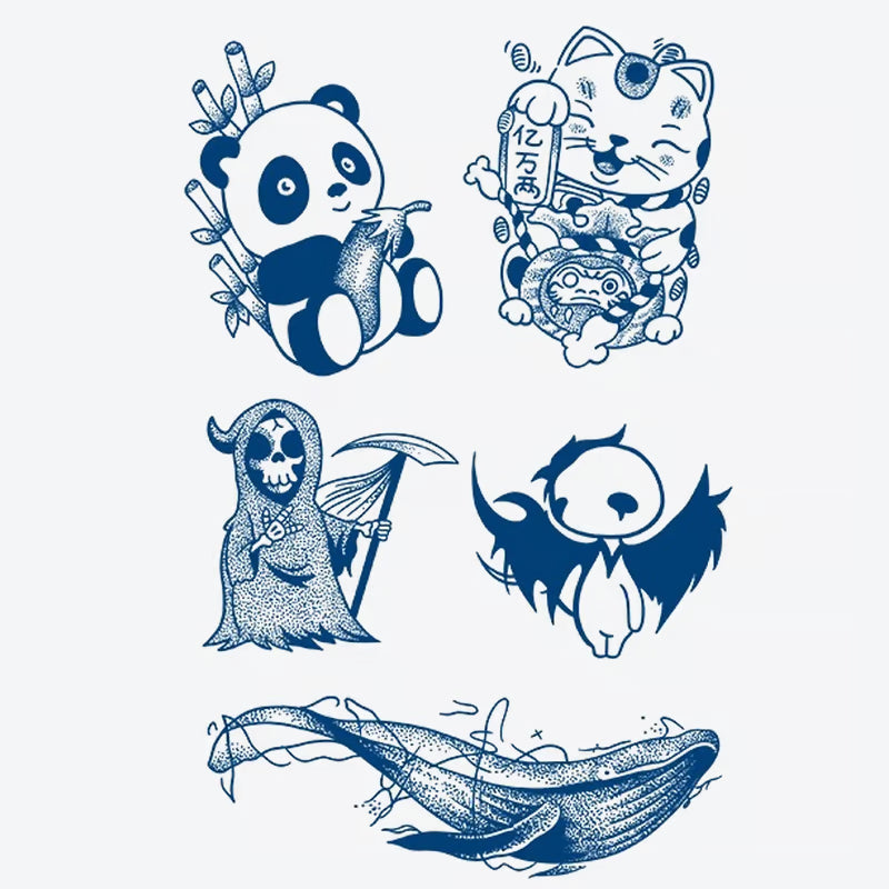 Panda Ghost Whale Tattoo