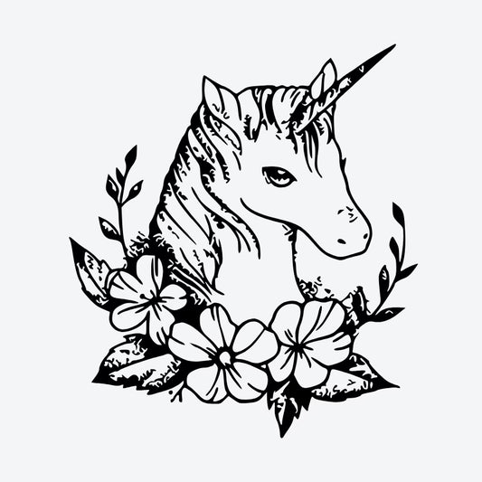 Unicorn Floral Series Tattoo