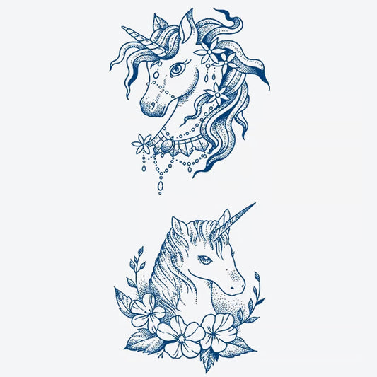 Unicorn Floral Series Tattoo