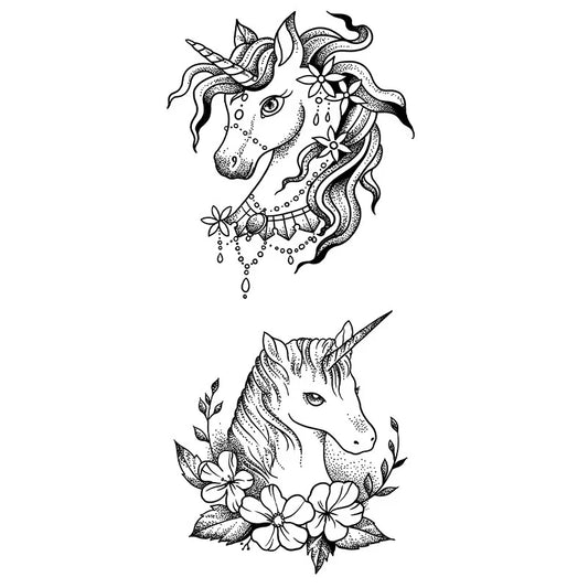 Unicorn Floral Series Tattoo