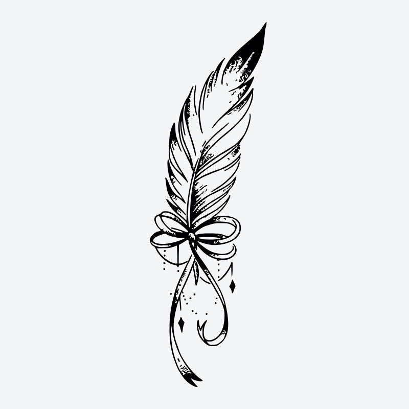 Floral Feather Design Tattoo