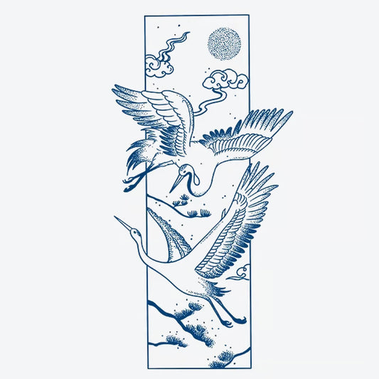 Cranes and Clouds Tattoo