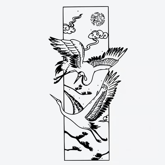 Cranes and Clouds Tattoo