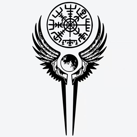 Wings Earth Compass Tattoo