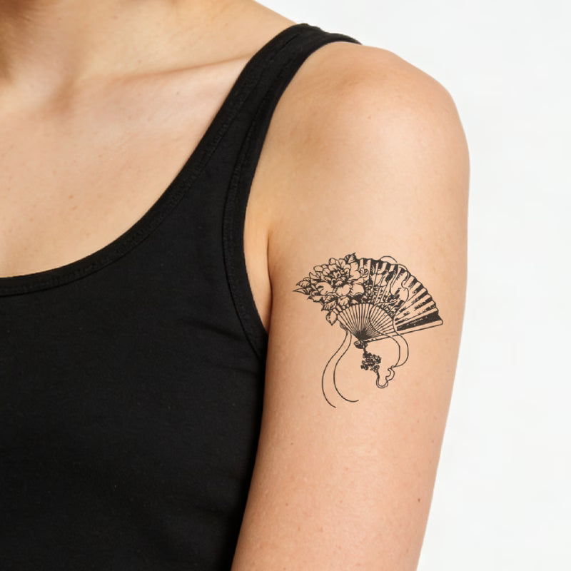 Floral Fan Design Tattoo