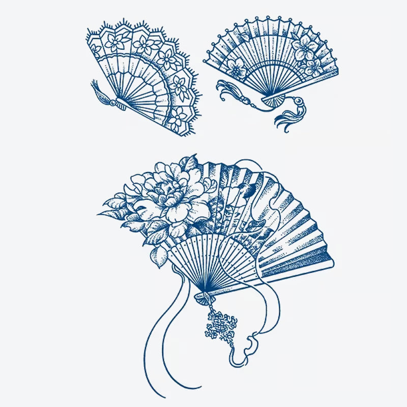 Ornate Fan Floral Tattoo
