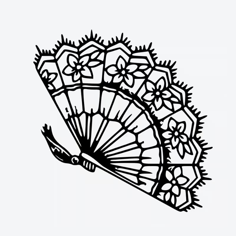 Floral Decorative Fan Tattoo