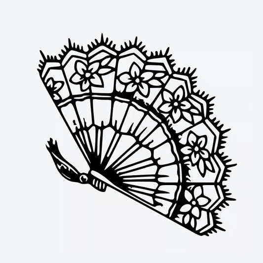 Floral Decorative Fan Tattoo