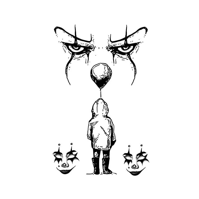 Clown Balloon Fear Tattoo