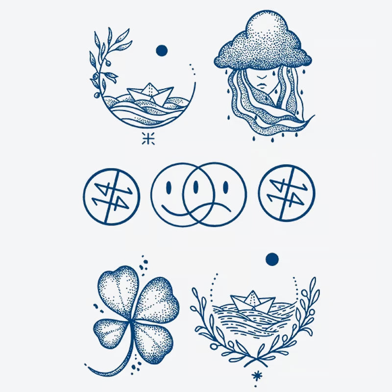 Cloud Mermaid Boat Tattoo