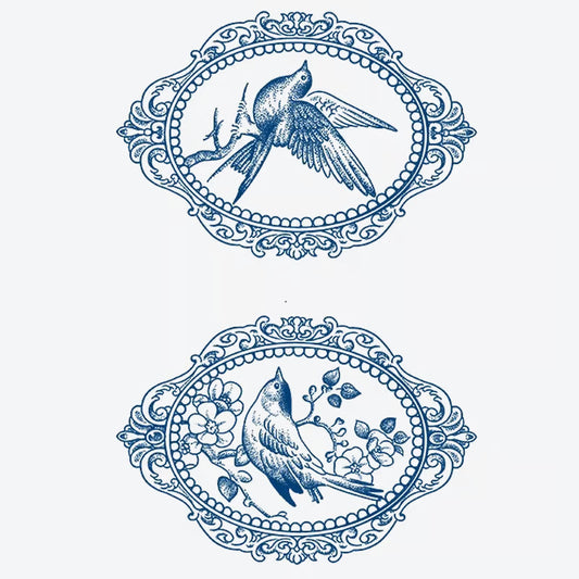 Bird Floral Ornament Tattoo