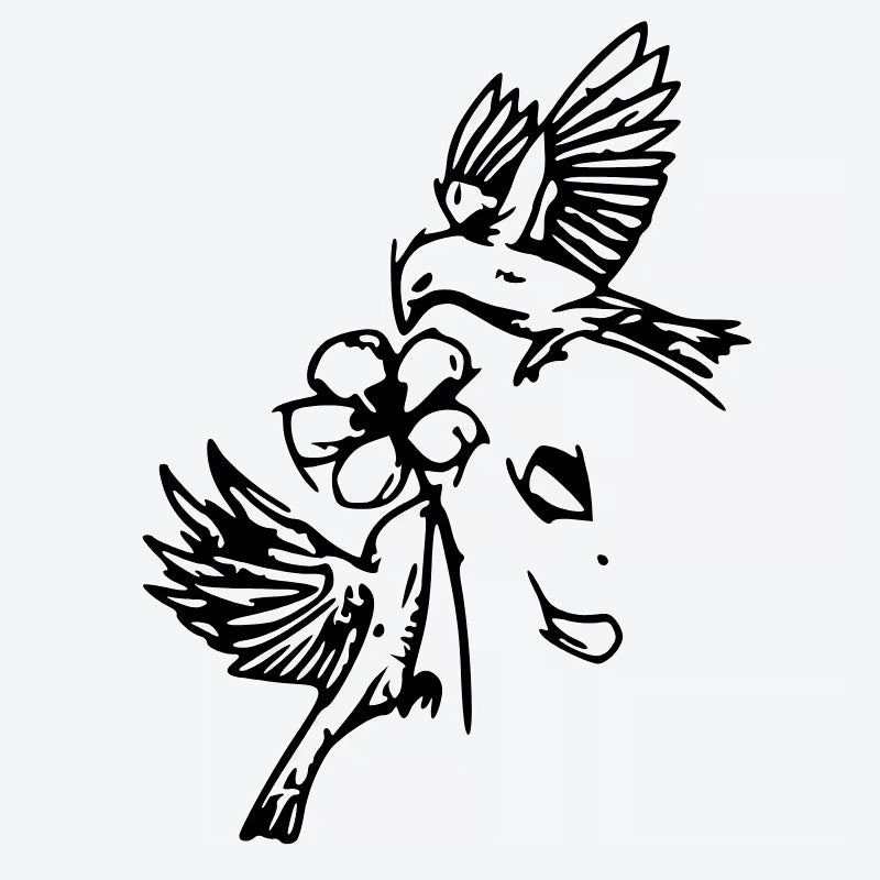 Birds and Flower Tattoo