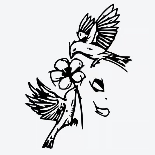Birds and Flower Tattoo