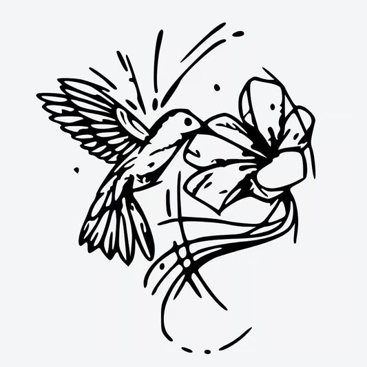 Hummingbird And Flower Tattoo