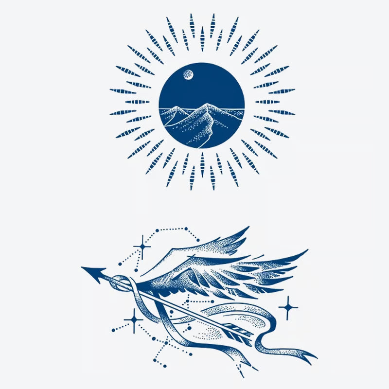 Sun Mountain Arrow Tattoo