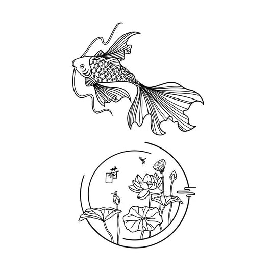 Goldfish Lotus Tattoo
