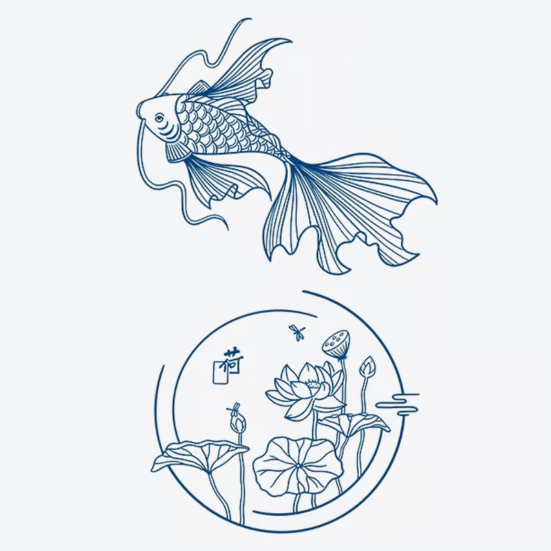 Goldfish Lotus Tattoo