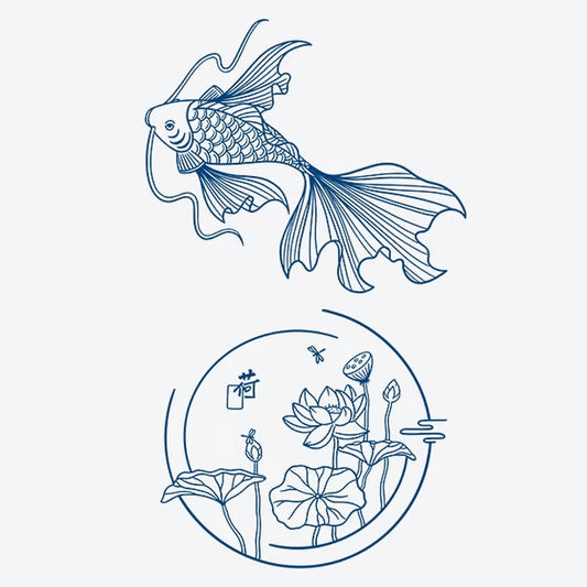 Goldfish Lotus Tattoo