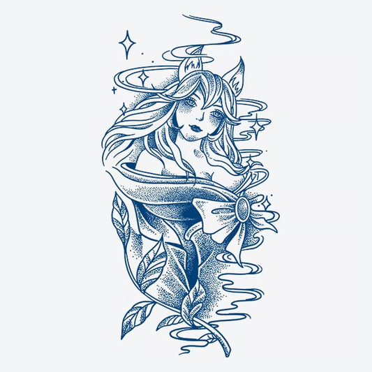 Goddess Floral Tattoo