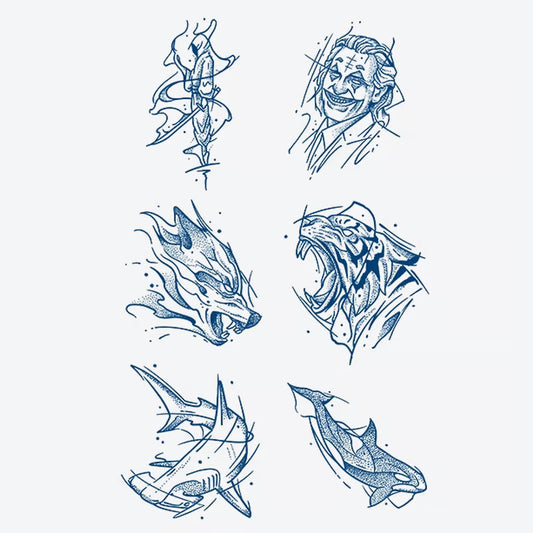 Dragon Tiger Shark Series Tattoo