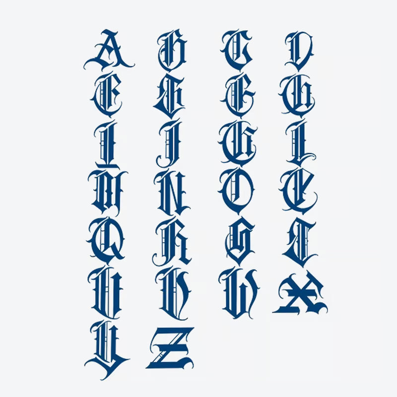 Gothic Alphabet Series Tattoo