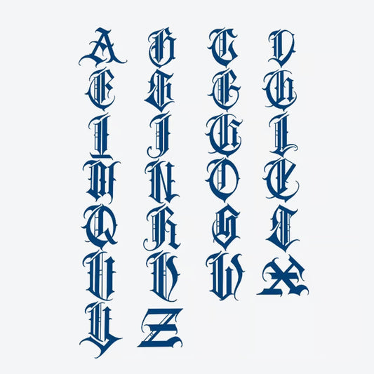 Gothic Alphabet Series Tattoo