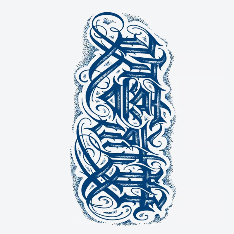 Intricate Script Design Tattoo