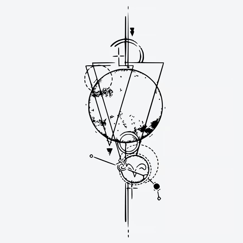 Geometric Space Elements Tattoo