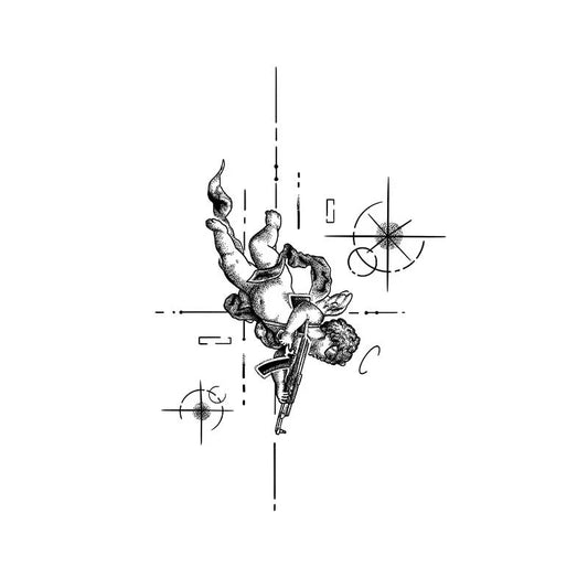Cherub With Gun Tattoo