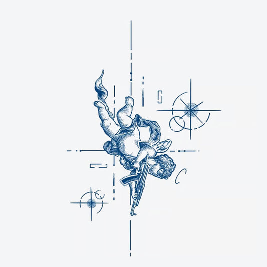 Cherub With Gun Tattoo