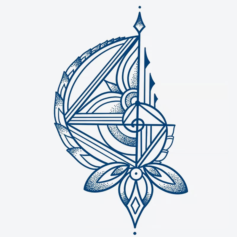 Geometric Leaf Symbol Tattoo