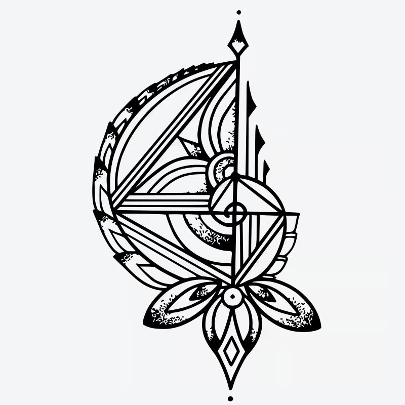 Geometric Leaf Symbol Tattoo