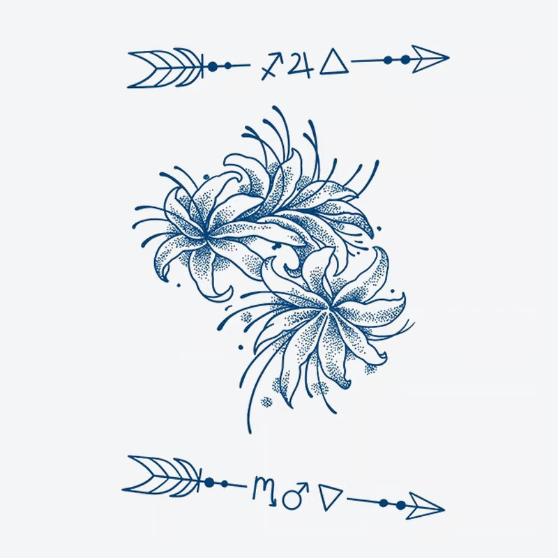 Floral Arrow Symbols Tattoo