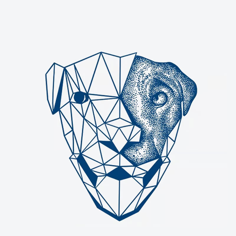 Geometric Dog Face Tattoo